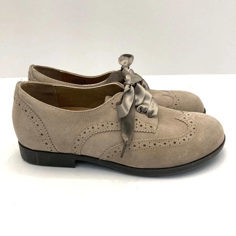 Birkenstock Laramie Wingtip Suede Shoes Taupe Regular Fit Women 5 EU‎ 36